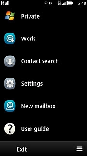 If email accounts have been created already:Press New mailbox.