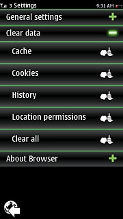 Press the icon next to Cache.