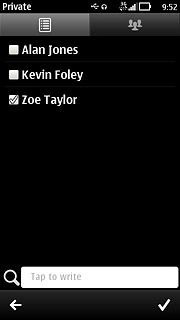 Press the confirm icon.Write subject and text for your email message.