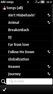 Press the confirm icon when you've ticked the required audio files.