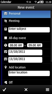 Press Enter subject.Key in a subject for the appointment.