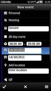 Press the confirm icon.