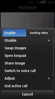 Press Sending video.
