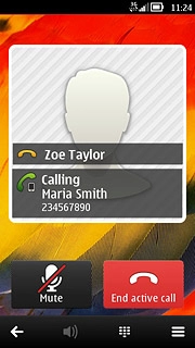 The calls are displayed on a list and the active call is displayed at the bottom.Press the menu icon.