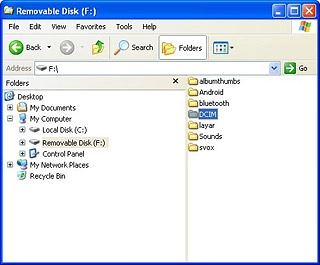 Go to the required folder in your phone's file system.