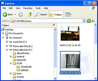 Highlight the required picture or the required video clip and move or copy it to your computer.