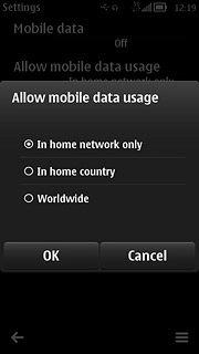 To turn off data roaming.Press In home network only or In home country.