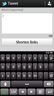 Press the text input field and key in the required status update.