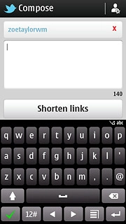 Press the text input field and key in the required text.
