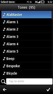 Go to the required folder.Press the different message tones to listen to them.