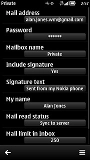 Press the return icon.