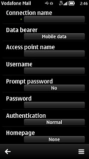 Press the return icon to save the settings and return to the list of data connections.