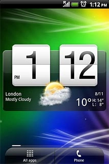 The alarm icon shows that the alarm is set.Further information:Set the alarm