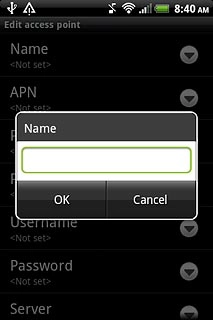 Key in Vodafone MMS and press OK.