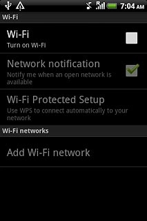 Press Wi-Fi to turn on Wi-Fi.