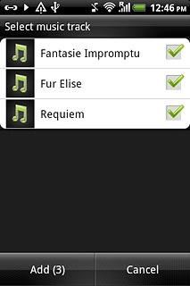 When the box next to an audio file is ticked (V), it's selected.
