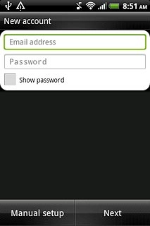 Press Email address and key in your email address (such as name@provider.com).