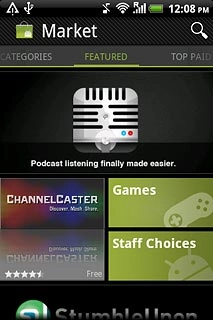 To search by application name:Press the search icon.