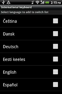 Press the required language to select the language.