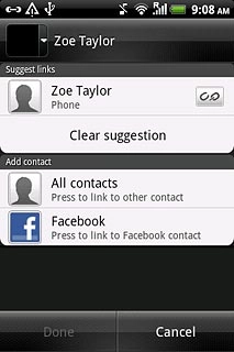 If no contacts are suggested:Press All contacts or the required social network.