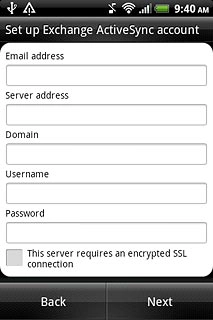 Press the field below Server address and key in the server address.