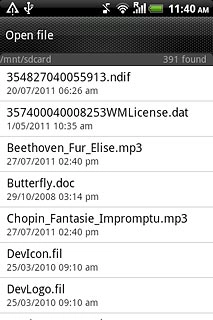 Press the required file.