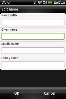 Press the field below Given name and key in the required first name.