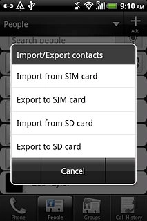 Press Import from SIM card.