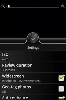 Press Geo-tag photos to turn the function on or off.
