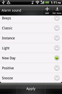 Press the different alarm tones to listen to them.