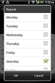 When the box next to a day is ticked (V), the day is selected.