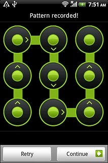 Press Continue.Repeat the selected phone lock code to confirm.