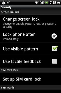 Press Change screen lock.Key in your phone lock code.
