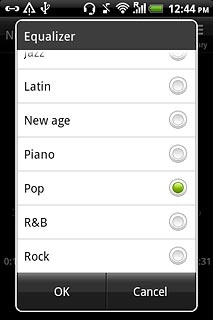 Press the required setting.
