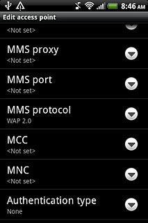 Press Authentication type.