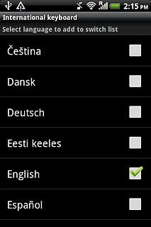 When the box next to the language is ticked (V), it's selected.