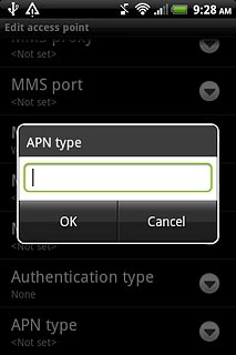 Key in default and press OK.