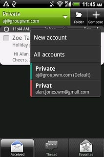 Press the required email account.