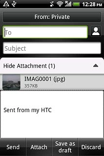 An email message containing the picture or video clip is created.Press To and key in the first letters of the required contact.