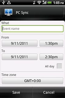 Press the field at the top of the display.