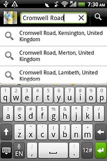 Press the required destination.