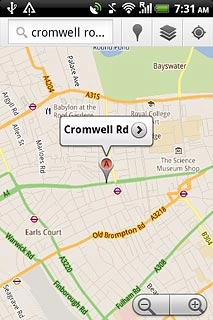 Press the information field above the destination.