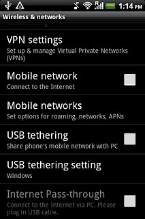 Press USB tethering setting.