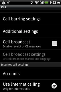 Press Call barring settings.
