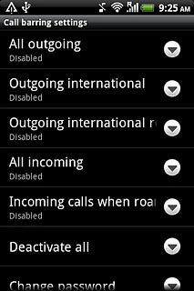 The current settings will be displayed.Press Deactivate all.