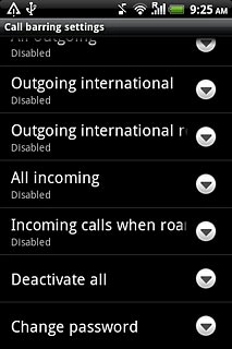 The current settings will be displayed.Press Change password.
