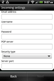 Press the field below Server port.Key in 110 