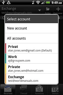 Press the required email account.