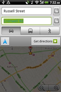 Press the required mode of transportation.
