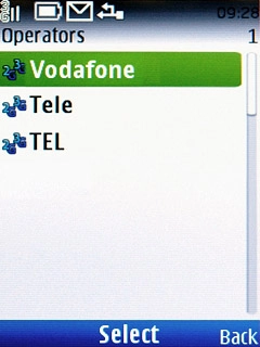 Highlight the required network and press the Navigation key.Your display will tell you if you've access to the network you've chosen.